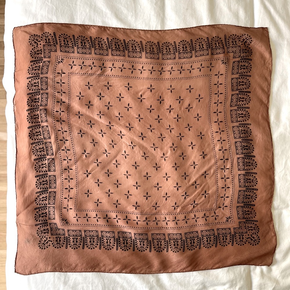 OZMA of California 1930’s Silk Bandana , Taos or Rosehip